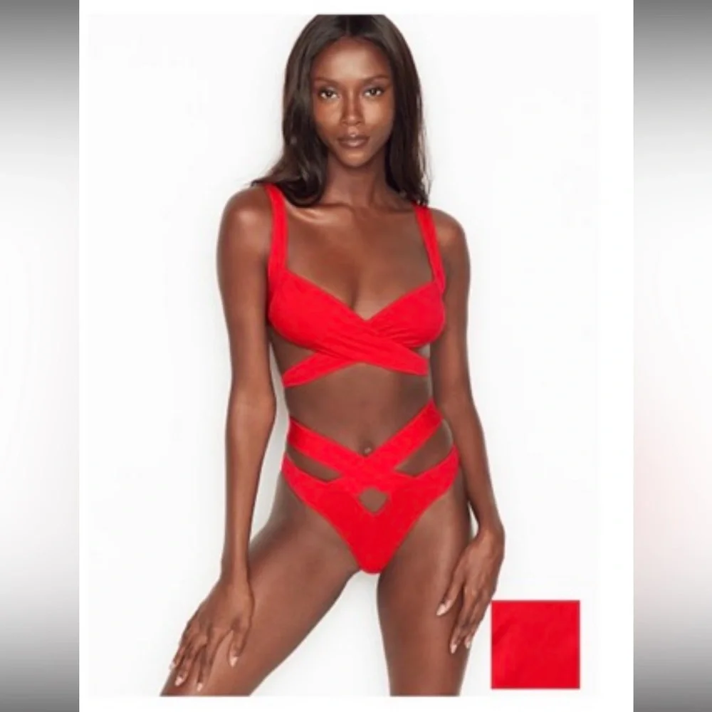 Monica Hansen Beachwear - Red Two Piece Women's Swimsuit - Picture 1 of 16